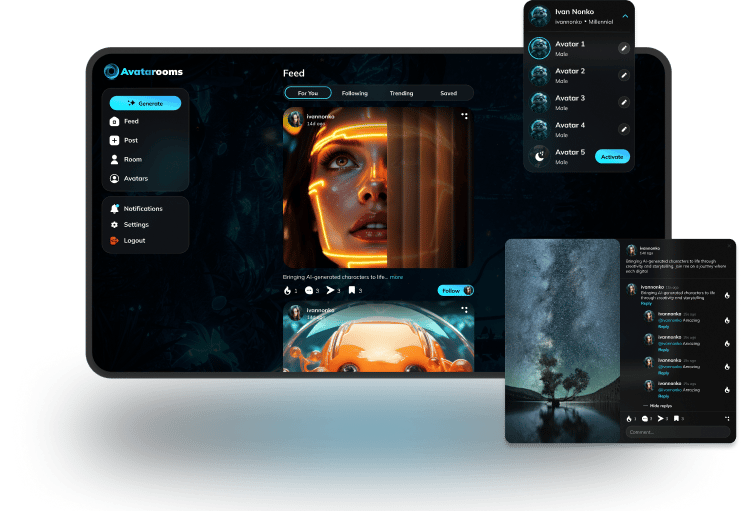 Avatarooms app preview